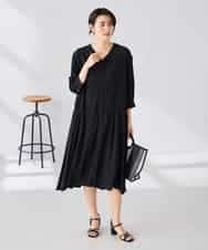 K2EGD11079 a.v.v(アー・ヴェ・ヴェ) 【洗える】カラーレスシャツワンピース カーキ