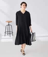 K2EGD11079 a.v.v(アー・ヴェ・ヴェ) 【洗える】カラーレスシャツワンピース カーキ