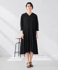 K2EGD11079 a.v.v(アー・ヴェ・ヴェ) 【洗える】カラーレスシャツワンピース カーキ