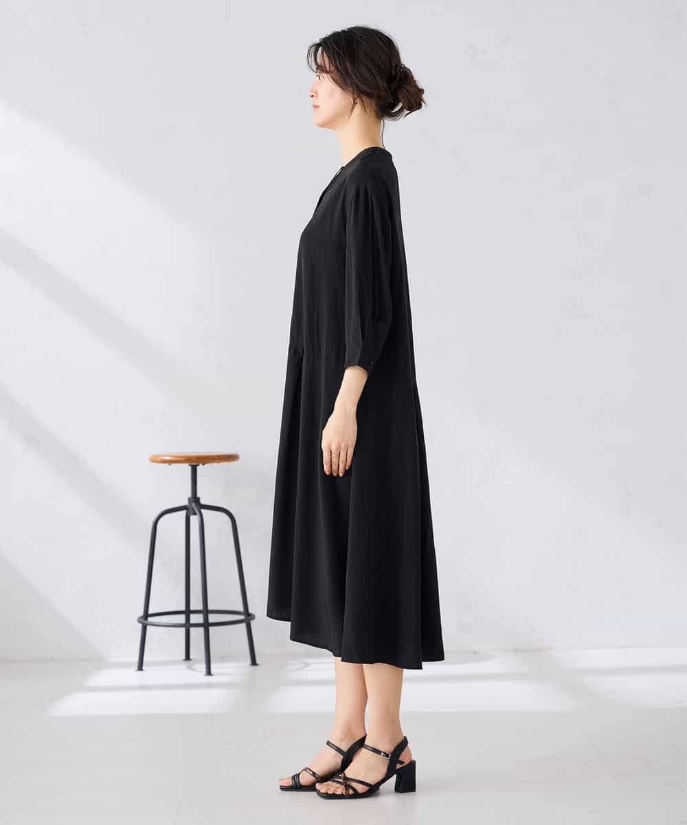 K2EGD11079 a.v.v(アー・ヴェ・ヴェ) 【洗える】カラーレスシャツワンピース カーキ