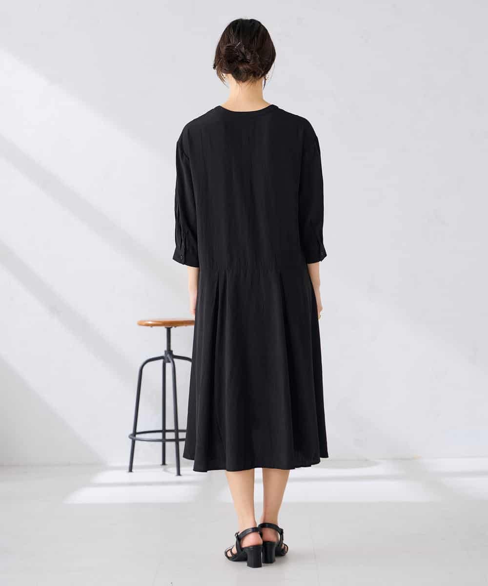 K2EGD11079 a.v.v(アー・ヴェ・ヴェ) 【洗える】カラーレスシャツワンピース カーキ