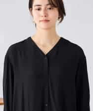 K2EGD11079 a.v.v(アー・ヴェ・ヴェ) 【洗える】カラーレスシャツワンピース カーキ