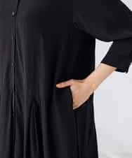 K2EGD11079 a.v.v(アー・ヴェ・ヴェ) 【洗える】カラーレスシャツワンピース カーキ