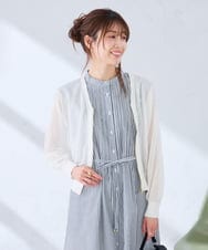 K2EGD13089 a.v.v(アー・ヴェ・ヴェ) フレアシャツワンピース ネイビーストライプ柄