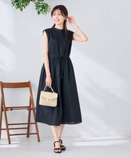 K2EGD13089 a.v.v(アー・ヴェ・ヴェ) フレアシャツワンピース ネイビーストライプ柄