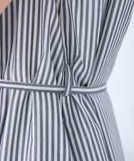 K2EGD13089 a.v.v(アー・ヴェ・ヴェ) フレアシャツワンピース ネイビーストライプ柄