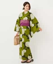 K2EGD53249 a.v.v(アー・ヴェ・ヴェ) 【WEB限定】「ラクゆかた」・あじさい　緑 グリーン