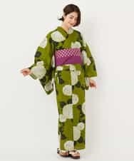 K2EGD53249 a.v.v(アー・ヴェ・ヴェ) 【WEB限定】「ラクゆかた」・あじさい　緑 グリーン