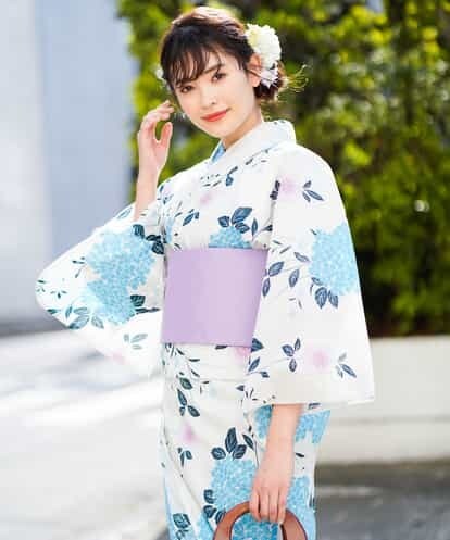 簡単】ゆかた・帯2点セット 紫陽花柄 紺[WEB限定](浴衣) | a.v.v(アー