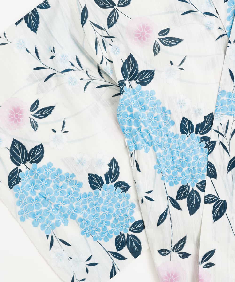 簡単 ゆかた 帯2点セット 紫陽花柄 生成り Web限定 浴衣 A V V アー ヴェ ヴェ イトキンオンラインストア