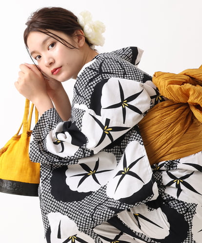簡単】ゆかた・帯2点セット 紫陽花柄 紺[WEB限定](浴衣) | a.v.v(アー