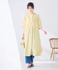 K2EHD16059 a.v.v(アー・ヴェ・ヴェ) カフタンワンピース ライトイエロー