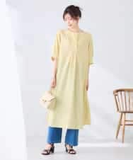 K2EHD16059 a.v.v(アー・ヴェ・ヴェ) カフタンワンピース ライトイエロー