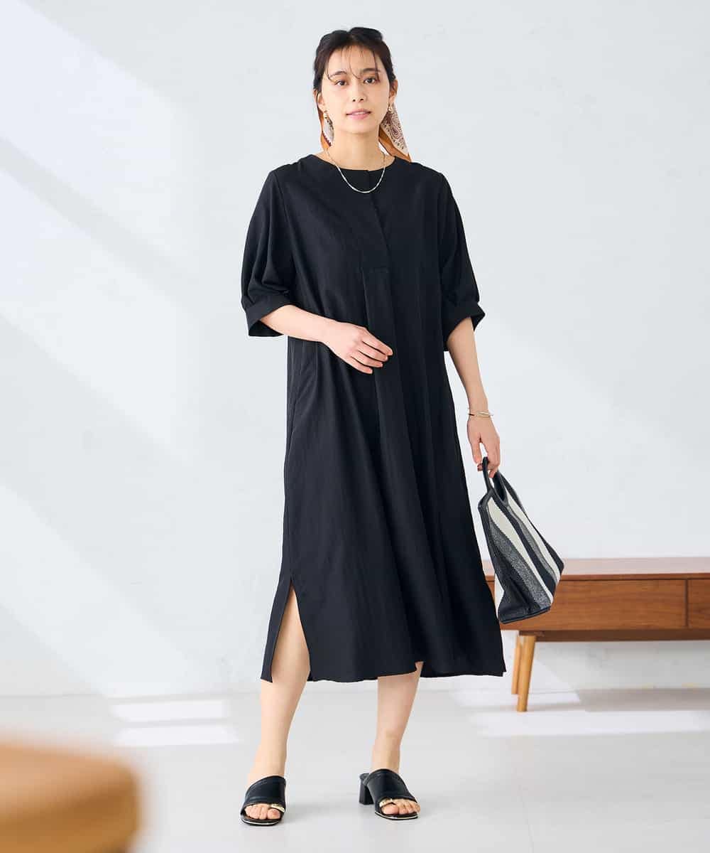 K2EHD16059 a.v.v(アー・ヴェ・ヴェ) カフタンワンピース ライトイエロー