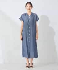 K2EHD23089 a.v.v(アー・ヴェ・ヴェ) シアーデニムスキッパーワンピース ネイビー
