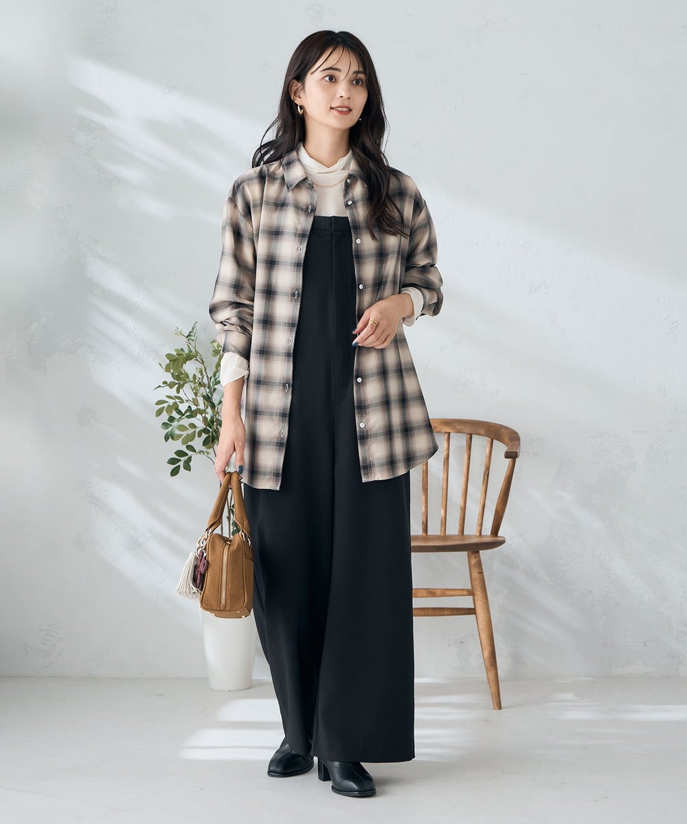 K2EJA04099 a.v.v(アー・ヴェ・ヴェ) 【洗える】2WAYコンビネゾン ブラック