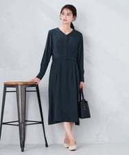 K2EKA06099 a.v.v(アー・ヴェ・ヴェ) 【洗える】ウエストタックワンピース ネイビー