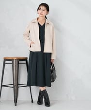 K2EKA06099 a.v.v(アー・ヴェ・ヴェ) 【洗える】ウエストタックワンピース ネイビー