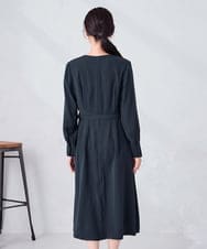 K2EKA06099 a.v.v(アー・ヴェ・ヴェ) 【洗える】ウエストタックワンピース ネイビー