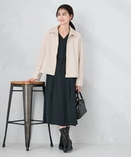 K2EKA06099 a.v.v(アー・ヴェ・ヴェ) 【洗える】ウエストタックワンピース ネイビー