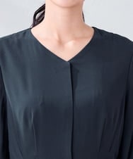 K2EKA06099 a.v.v(アー・ヴェ・ヴェ) 【洗える】ウエストタックワンピース ネイビー