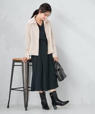 K2EKA06099 a.v.v(アー・ヴェ・ヴェ) 【洗える】ウエストタックワンピース ネイビー