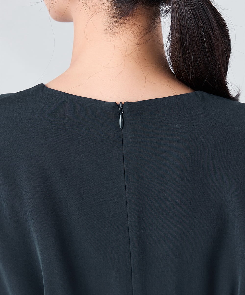 K2EKA06099 a.v.v(アー・ヴェ・ヴェ) 【洗える】ウエストタックワンピース ネイビー