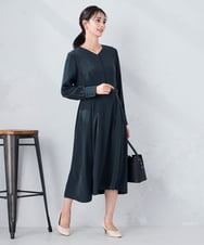 K2EKA06099 a.v.v(アー・ヴェ・ヴェ) 【洗える】ウエストタックワンピース ネイビー