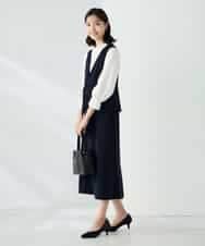 K2EKA07099 a.v.v(アー・ヴェ・ヴェ) ペプラムドッキングワンピース ネイビー