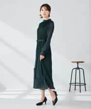 K2EKA09099 a.v.v(アー・ヴェ・ヴェ) ランダムプリーツワンピース グリーン