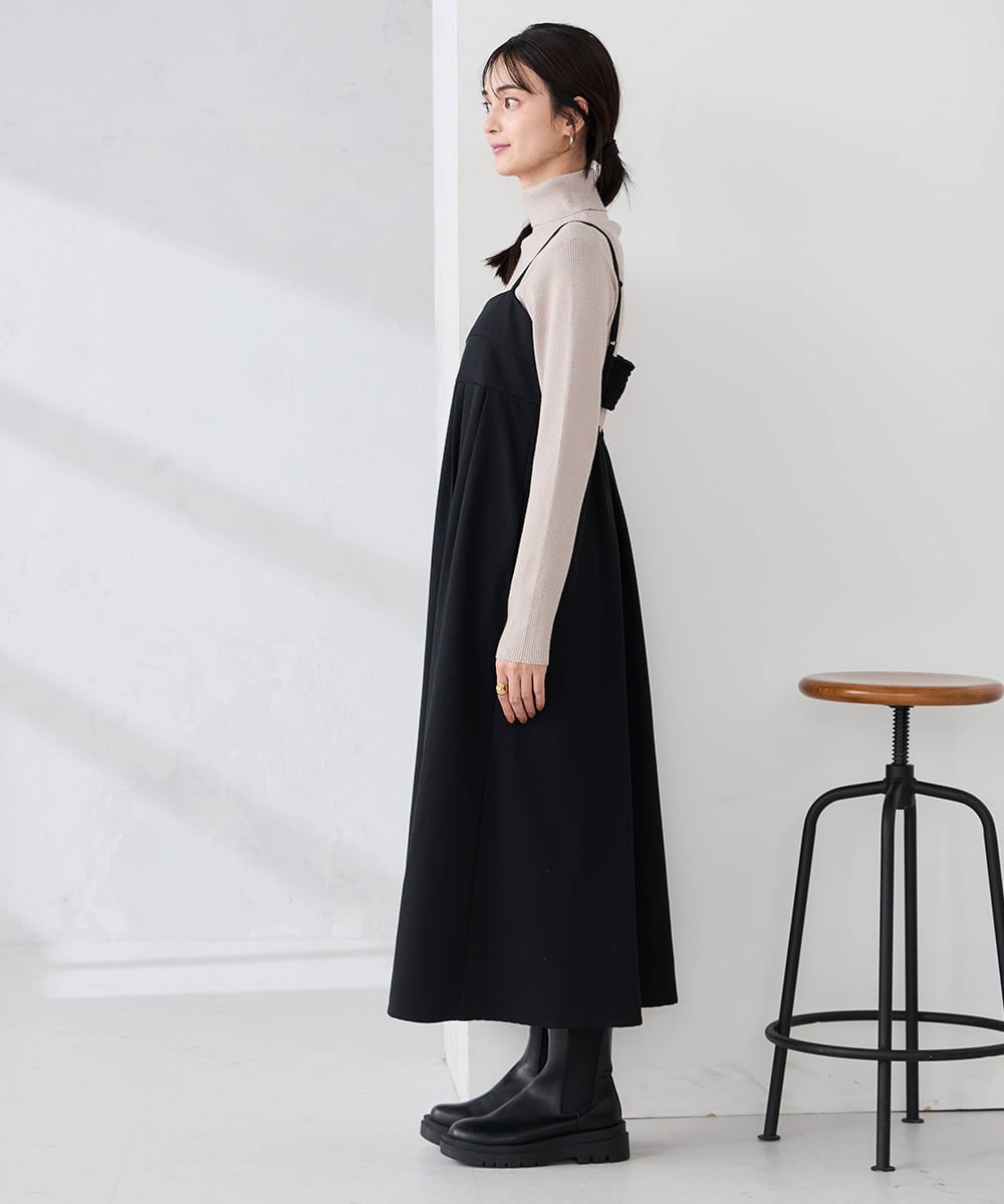 K2EKA10089 a.v.v(アー・ヴェ・ヴェ) 【洗える】バックオープンキャミワンピース グレー