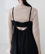 K2EKA10089 a.v.v(アー・ヴェ・ヴェ) 【洗える】バックオープンキャミワンピース グレー