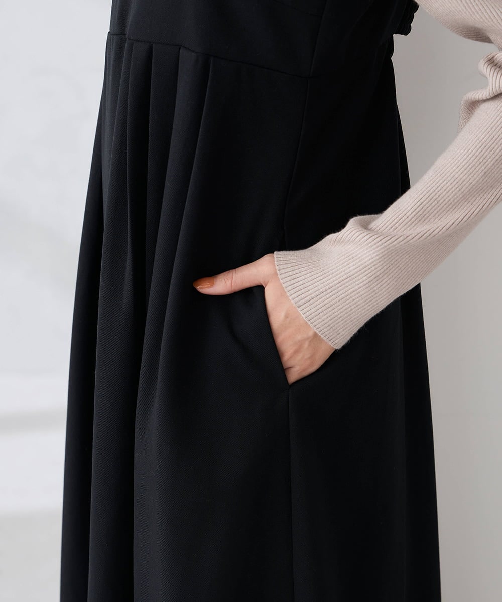 K2EKA10089 a.v.v(アー・ヴェ・ヴェ) 【洗える】バックオープンキャミワンピース グレー