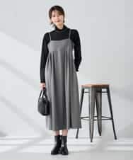 K2EKA10089 a.v.v(アー・ヴェ・ヴェ) 【洗える】バックオープンキャミワンピース グレー