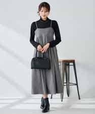 K2EKA10089 a.v.v(アー・ヴェ・ヴェ) 【洗える】バックオープンキャミワンピース グレー