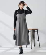 K2EKA10089 a.v.v(アー・ヴェ・ヴェ) 【洗える】バックオープンキャミワンピース グレー