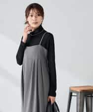 K2EKA10089 a.v.v(アー・ヴェ・ヴェ) 【洗える】バックオープンキャミワンピース グレー