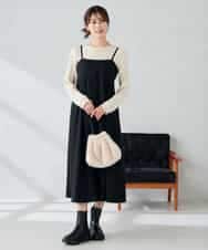 K2EKA10089 a.v.v(アー・ヴェ・ヴェ) 【洗える】バックオープンキャミワンピース グレー