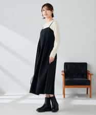 K2EKA10089 a.v.v(アー・ヴェ・ヴェ) 【洗える】バックオープンキャミワンピース グレー