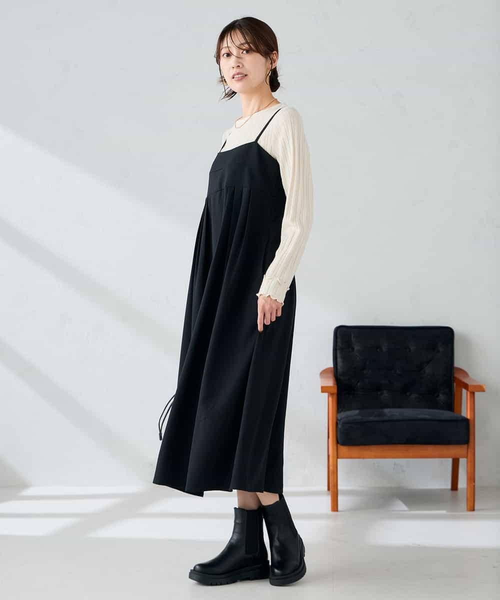 K2EKA10089 a.v.v(アー・ヴェ・ヴェ) 【洗える】バックオープンキャミワンピース グレー