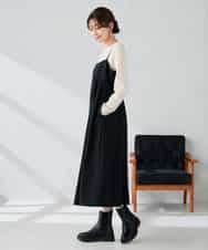 K2EKA10089 a.v.v(アー・ヴェ・ヴェ) 【洗える】バックオープンキャミワンピース グレー