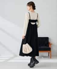 K2EKA10089 a.v.v(アー・ヴェ・ヴェ) 【洗える】バックオープンキャミワンピース グレー