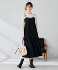 K2EKA10089 a.v.v(アー・ヴェ・ヴェ) 【洗える】バックオープンキャミワンピース グレー