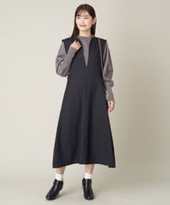K2EKS13089 a.v.v(アー・ヴェ・ヴェ) スリットネックジャンスカ ブラック
