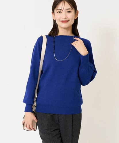 K2FAA69034 a.v.v 【洗える】ボートネックパフスリーブニット【アンサンブル対応】