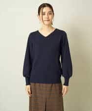 洗える】Vネックパフスリーブニット【WEB限定】(ニット