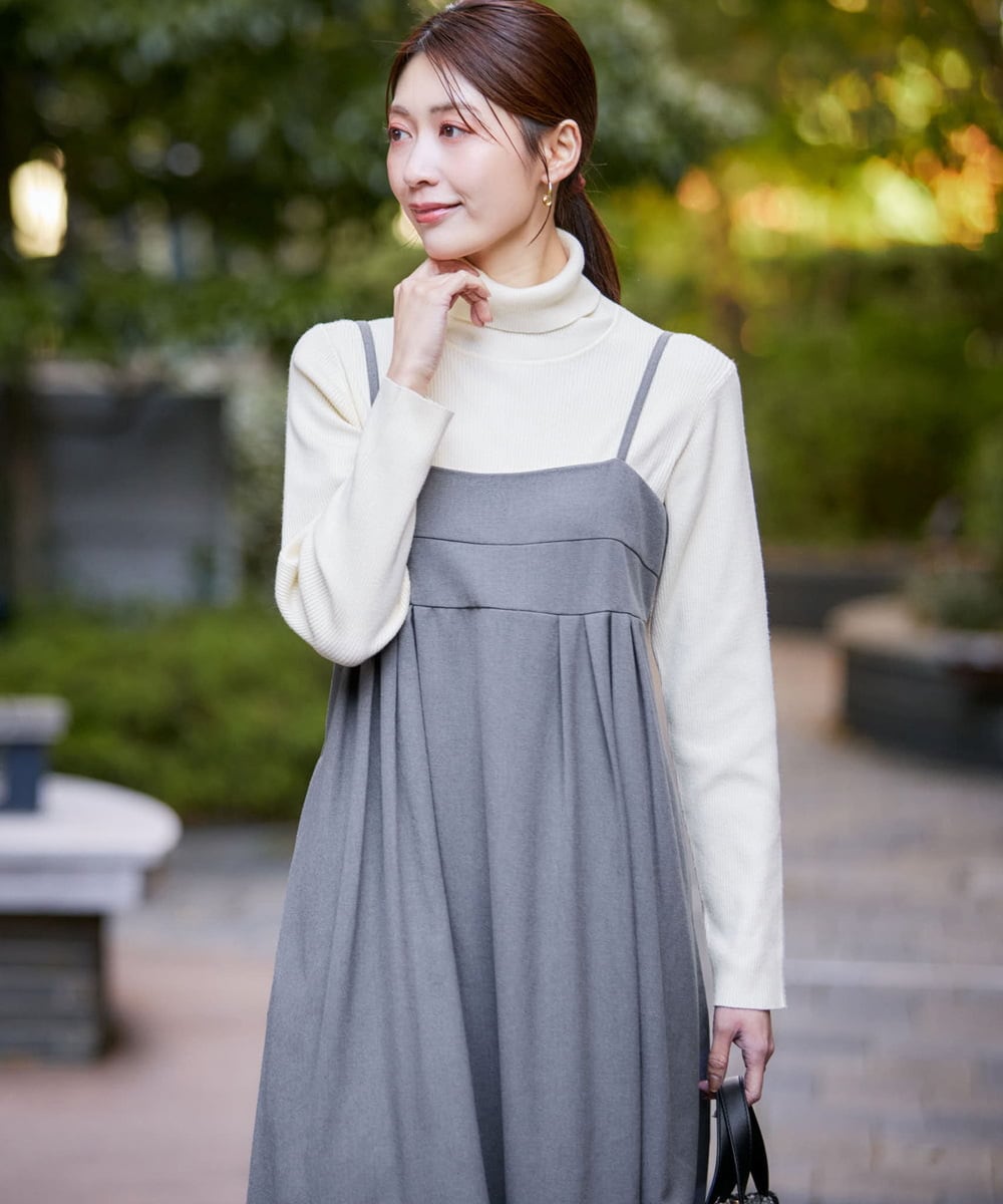 K2FAD01029 a.v.v(アー・ヴェ・ヴェ) リブタートルネックニットプルオーバー レッド