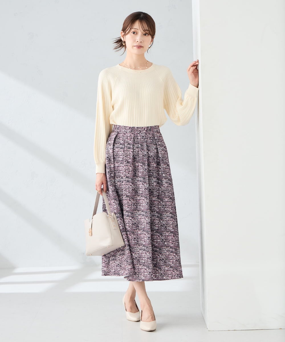 K2FAD10044 a.v.v(アー・ヴェ・ヴェ) 【洗える/雑誌InRed(宝島社)11月号掲載】求心風モックネックニット レッド