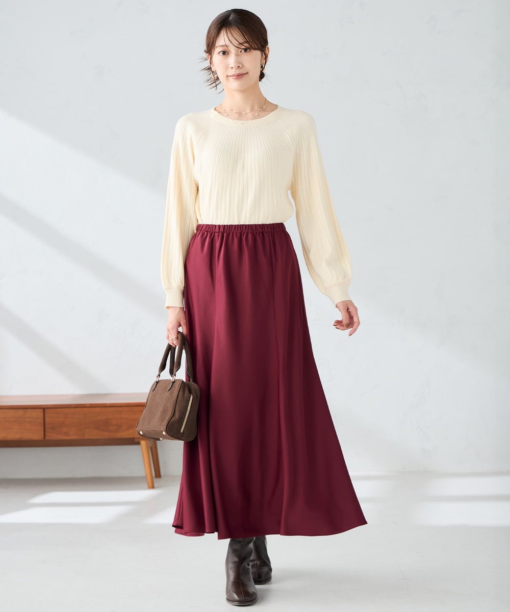 K2FAD10044 a.v.v(アー・ヴェ・ヴェ) 【洗える/雑誌InRed(宝島社)11月号掲載】求心風モックネックニット レッド