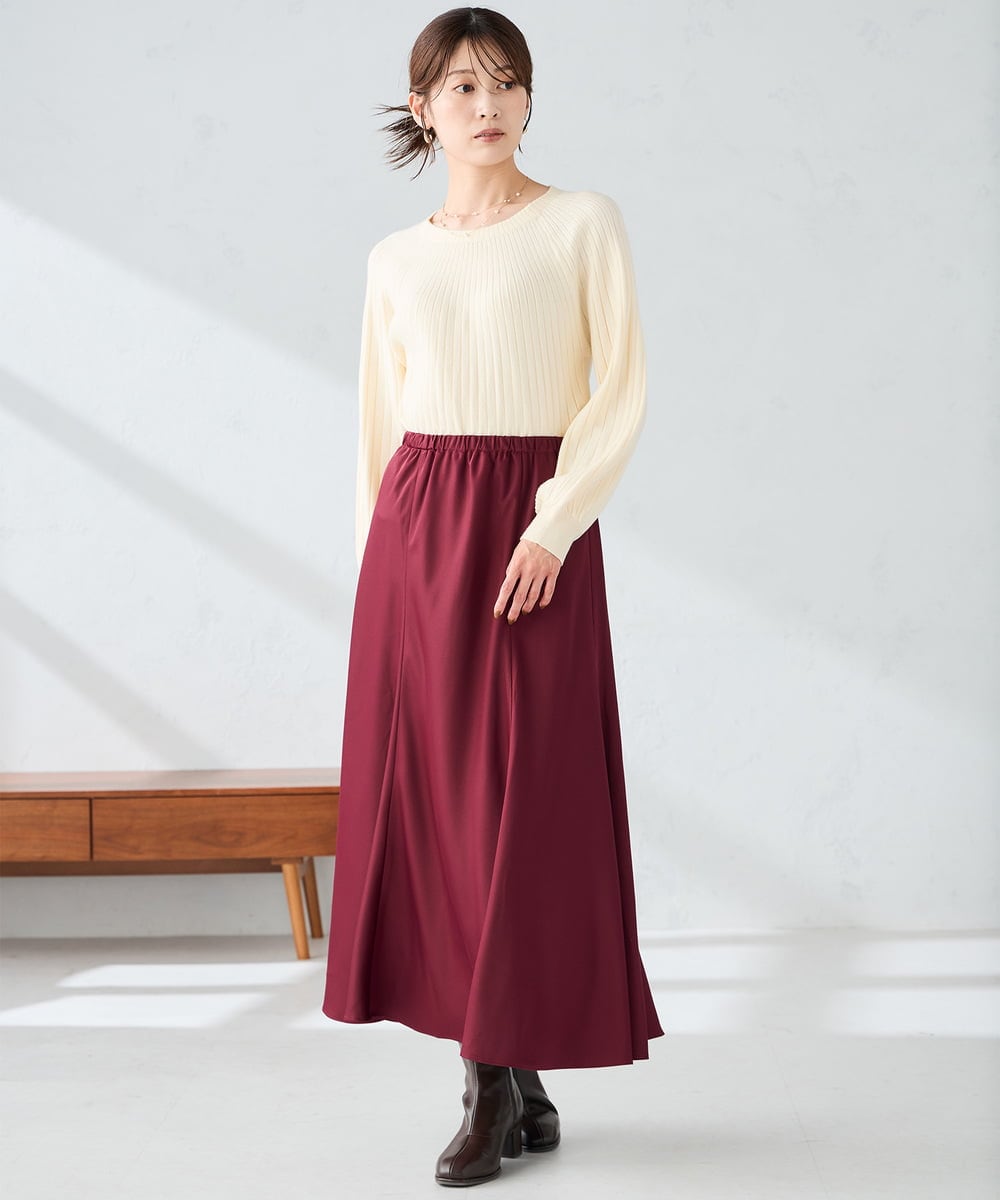 K2FAD10044 a.v.v(アー・ヴェ・ヴェ) 【洗える/雑誌InRed(宝島社)11月号掲載】求心風モックネックニット レッド